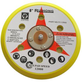 6inch 6hole Pneumatic Hook And Loop Polishing Disk Self Adhesive Sponge Tray