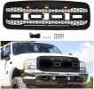 Grille For 2005 2006 2007 Ford f250 f350 Raptor Grill W/LED Lights & Letters Mattle Black