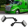 Chrome Hood Mirrors Pair For Kenworth T680 Peterbilt 579/587 W/Mounting Kit Left and Right Side