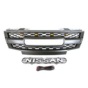 Front Grill Bumper Grille Fit For NISSAN FRONTIER 2009-2016  With Amber Light