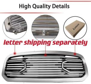 Front Grille For 2013 2014 2015 2016 2017 2018 Dodge Ram 1500 Chrome Grille Big Horn Style With Letters W/lights