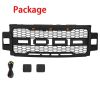 Front Grille For 2017 2018 2019 Ford f250 f350 Super Duty Raptor Grill W/LED Lights & Letters Matte Black
