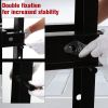 20-Ton Hydraulic Shop Press with Press Plates, H-Frame Garage Floor Press, Adjustable Working Table Height