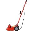 22 Ton Hydraulic Floor Jack Air-Operated Axle Bottle Jack with (4) Extension Saddle Set Built-in Wheels, Red