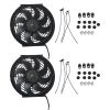 Pair 10" Universal Slim Fan Push Pull Radiator Cooling 12V 80W w/Mount