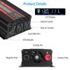 420W Car Inverter DC 12V 24V to AC 110V Outlet Vehicle Converter Sine Wave Battery Inverter with Dual USB AC Ports 3000W Peak Power