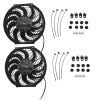 2PCS 12" Universal Slim Fan Push Pull Radiator Cooling 12V w/Mount Kit