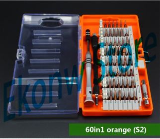 Screwdriver Set S2 Alloy Steel Mobile Phone Computer Household Maintenance Disassembly Tool (Option: Orange-60in1)