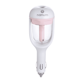 Car Humidifier Air Purifier Freshener Essential Oil Diffuser (Color: Pink)