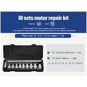 Socket Ratchet Wrench Set Repair Tools (Option: Black box 10PCS SET)